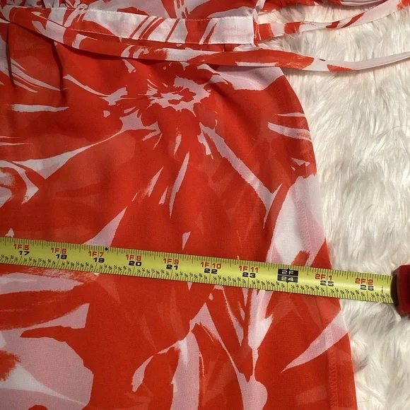 Nina Leonard Orange and White Floral Maxi Dress - Picture 9 of 16